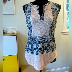Lucky Brand pink/black/white tank; size S